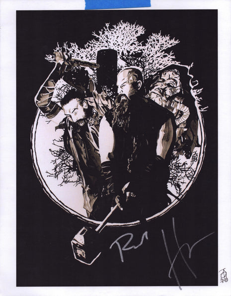 Luke Harper & Eric Rowan dual signed 11x14 Schamberger Art