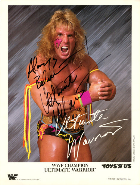 Ultimate Warrior signed 8x10 Photo