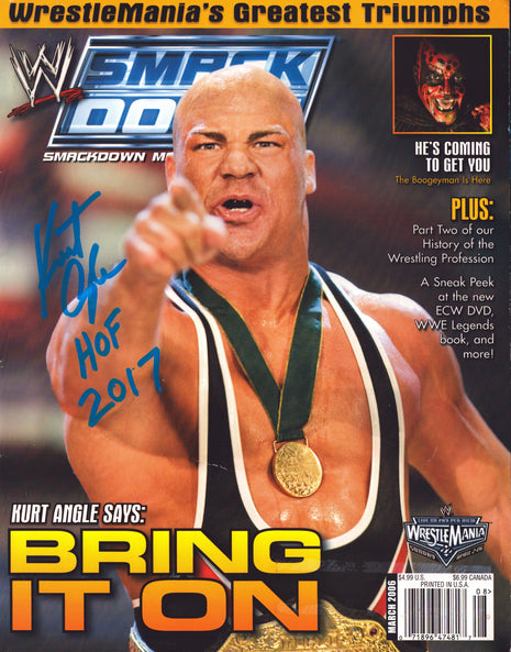 Kurt Angle signed WWE Smackdown Magazine March 2006