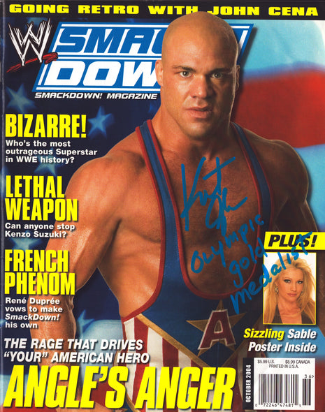 Kurt Angle signed WWE Smackdown Magazine October 2004
