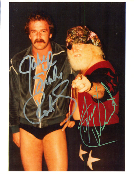 Jake Roberts & Jimmy Valiant dual signed 8x10 Photo