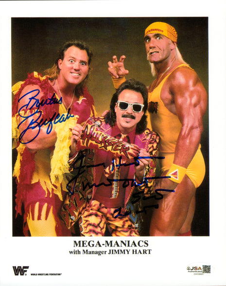 Brutus Beefcake & Jimmy Hart dual signed 8x10 Photo (w/ JSA)