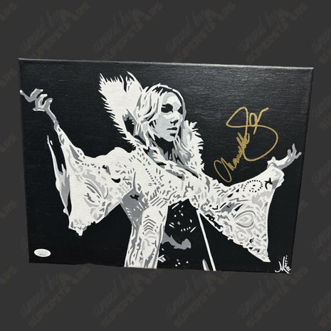 Charlotte Flair signed 12x16 Hand Painted Canvas Art (w/ JSA)