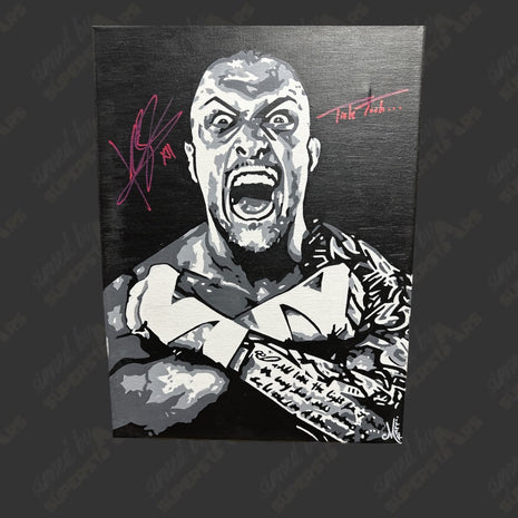 Karrion Kross signed 12x16 Hand Painted Canvas Art