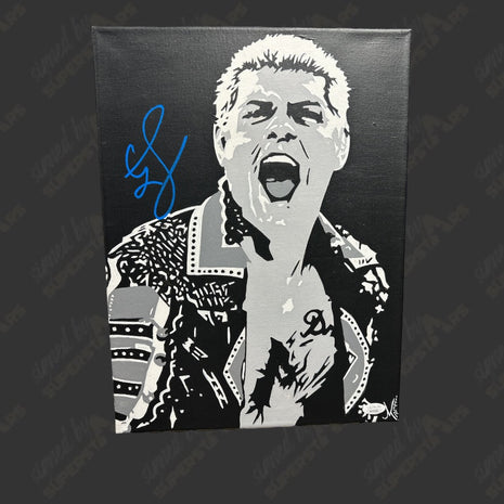 Cody Rhodes signed 12x16 Hand Painted Canvas Art (w/ JSA)
