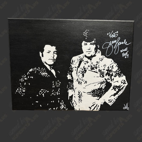 Jerry Lawler signed 12x16 Hand Painted Canvas Art