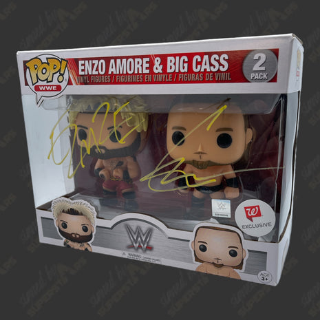 Enzo Amore & Big Cass dual signed WWE Funko POP 2-pack