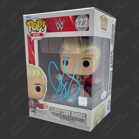Cody Rhodes signed WWE Funko POP Figure #123 (w/ JSA + Hard Protector)
