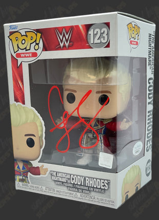 Cody Rhodes signed WWE Funko POP Figure #123 (w/ JSA + Hard Protector)