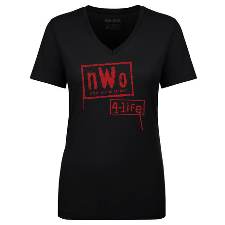 nWo 4-Life Red WWE Women's V-Neck T-Shirt