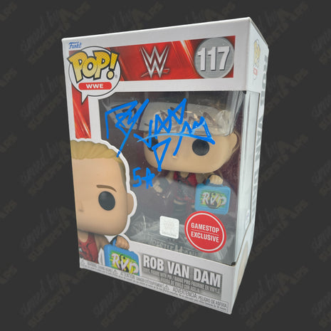 Figurine Funko POP WWE n° 117 signée par Rob Van Dam (exclusivité GameStop avec PSA)