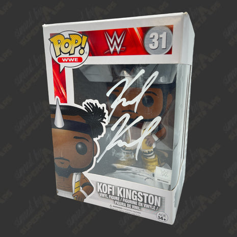 Kofi Kingston signed WWE Funko POP Figure #31