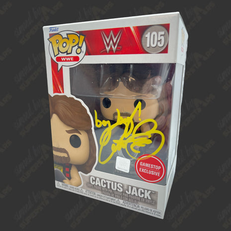 Cactus Jack signed WWE Funko POP Figure #105 (GameStop Exclusive)