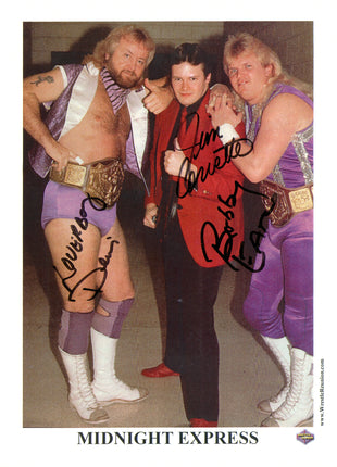 Midnight Express - Jim Cornette, Bobby Eaton & Dennis Condrey triple signed 8x10 Photo