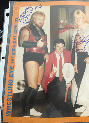 Midnight Express (Bobby Eaton, Dennis Condry, Jim Cornette) triple signed Magazine Page