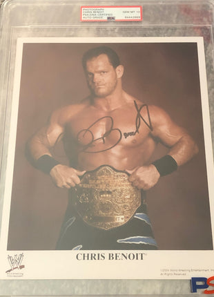Chris Benoit signed 8x10 Photo (Encapsulated w/ PSA-DNA)