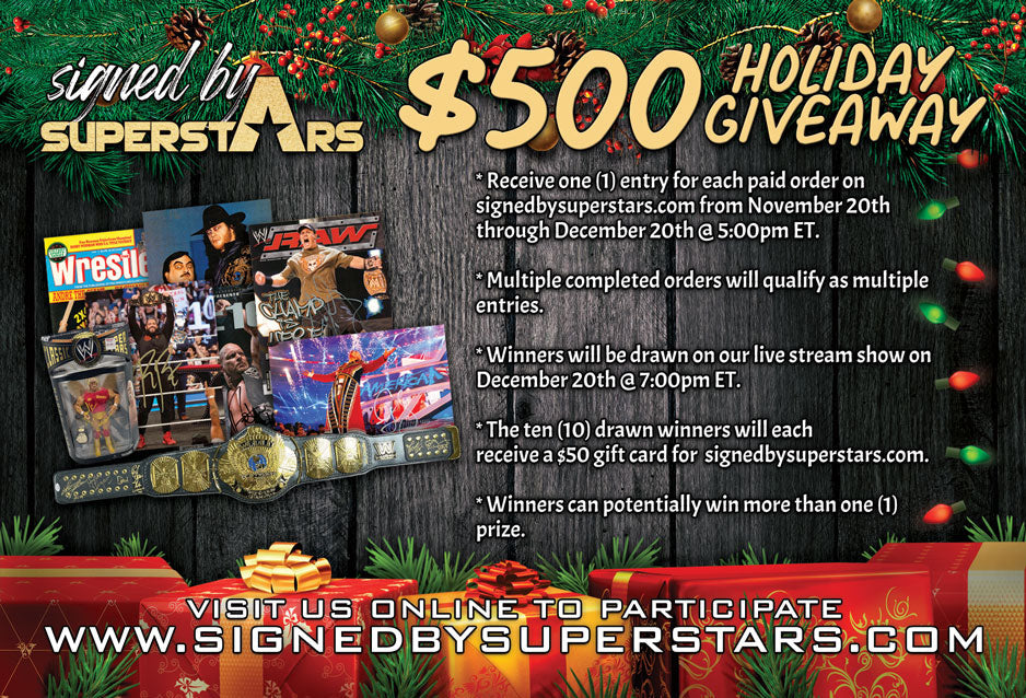 Signed By Superstars $500 Holiday Giveaway!