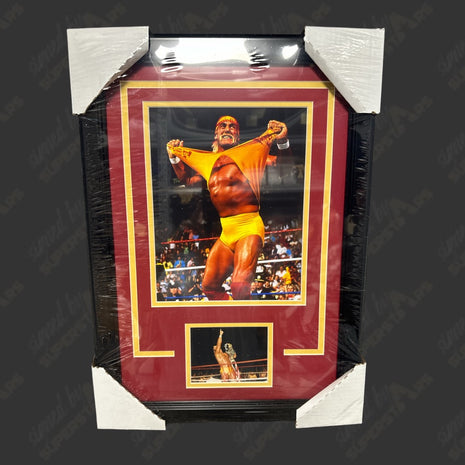 Placa con foto firmada y enmarcada de Hulk Hogan (con JSA)