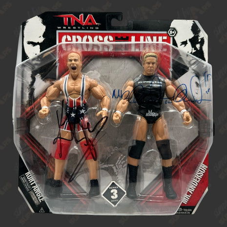 Kurt Angle & Mr Kennedy dual signed TNA Crossing the Line Action Figure