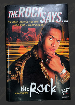 The Rock signed Rock Says Autobiography Book (w/ JSA)