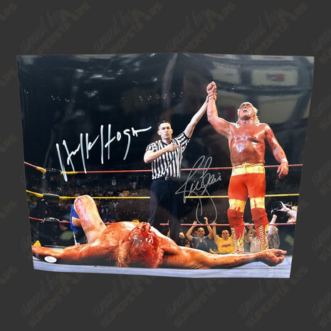 Hulk Hogan & Ric Flair dual signed 16x20 Photo (w/ JSA)