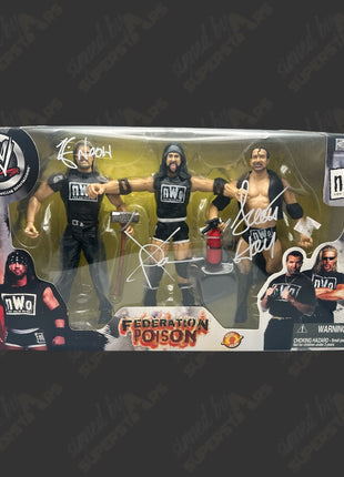 Kevin Nash, Scott Hall & X-Pac signed WWE Federation Poison Action Figure 3pack