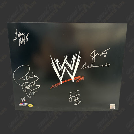 Rowdy Roddy Piper, Ivan Koloff, Jimmy Hart, Bruno Sammartino & FiFi multi-signed 16x20 Photo