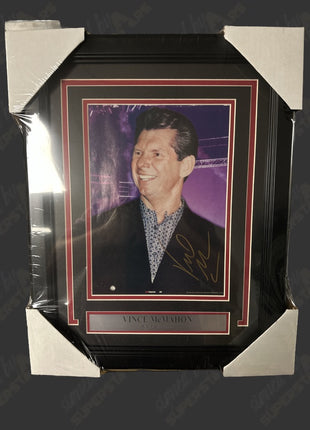 Vince McMahon signed Framed Plaque