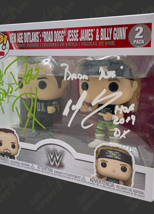 Road Dogg & Billy Gunn dual signed New Age Outlaws WWE Funko POP Figure 2pack