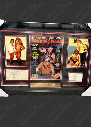 Sgt Slaughter, Ricky Steamboat, Jay Youngblood & Don Kernodle multi-signed 17x26 Framed Plaque