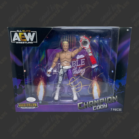 Cody Rhodes signed AEW Unrivaled Champion Cody Action Figure (w/ JSA)