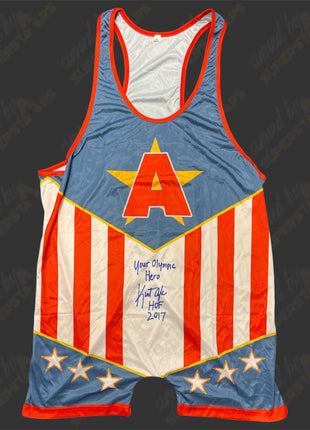 Kurt Angle signed Replica Tights - XL