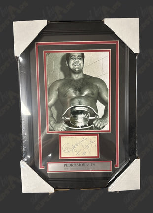 Pedro Morales signed Framed Plaque