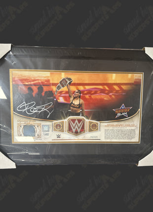 Ronda Rousey signed Summerslam Framed Plaque (w/ Fanatics)