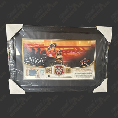 Ronda Rousey signed Summerslam Framed Plaque (w/ Fanatics)