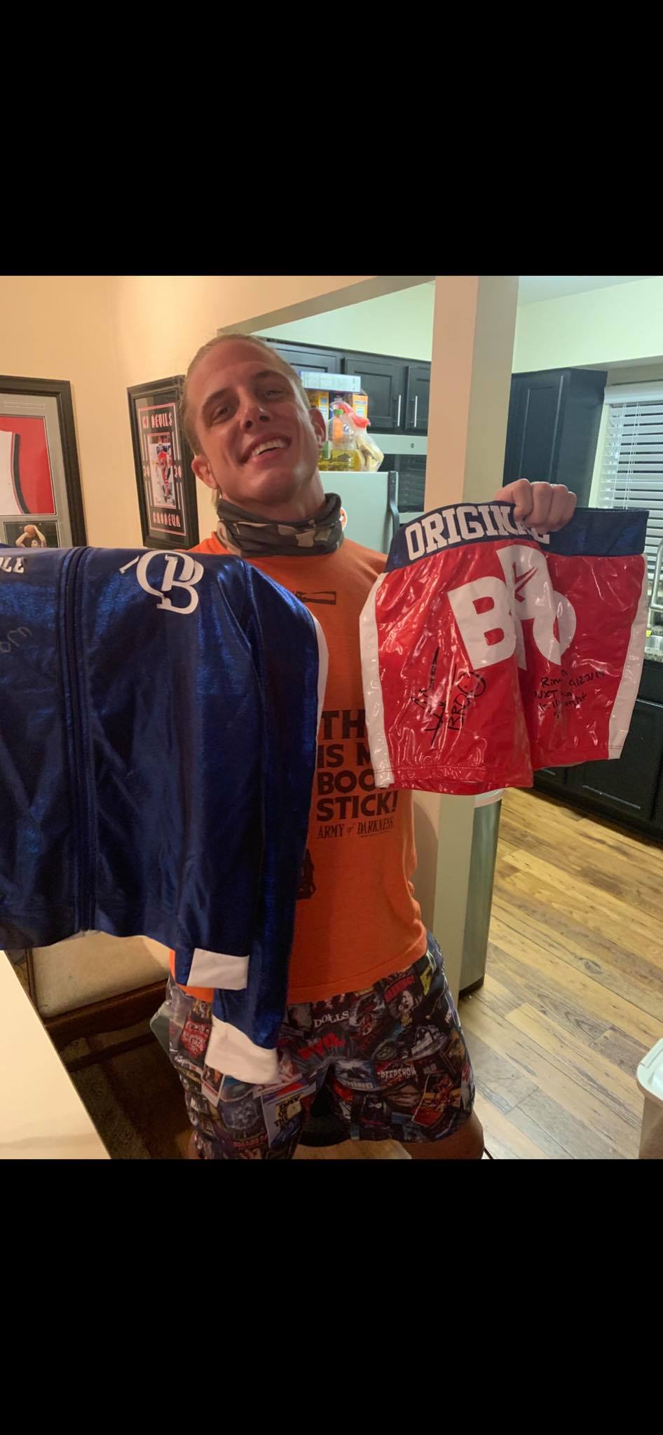 Matt Riddle signed Ring Worn Tights & Jacket Combo – Signed By Superstars