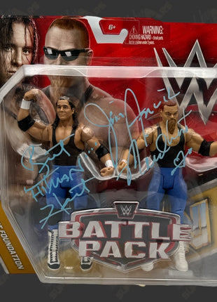 Bret Hart & Jim Neidhart dual signed WWE Battle Pack Action Figure 2pack