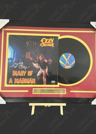 Ozzy Osbourne signed Diary of a Madman Record Framed Plaque (w/ PSA)