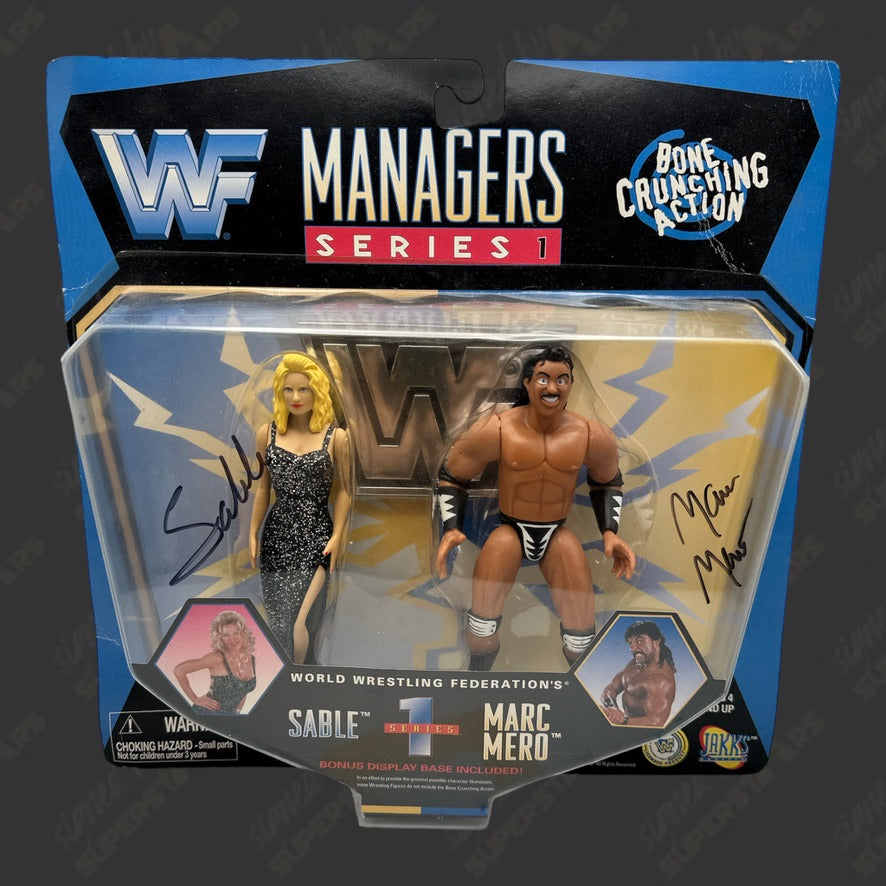 Sable & Marc Mero dual signed WWF Jakks Manager Series 1 Action Figure ...
