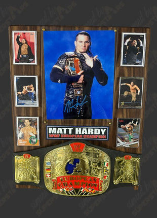 Matt Hardy signed Wood Plaque with Belt