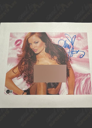 Christy Hemme signed & kissed 16x20 Canvas (w/ Beckett) 18+ only