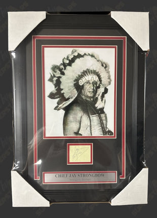Chief Jay Strongbow signed Framed Plaque