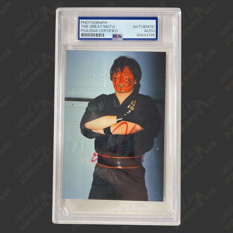Great Muta signed 3.5x5 Photo (w/ PSA)