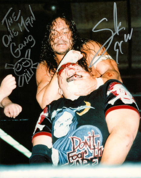 One Man Gang & Sabu dual signed 8x10 Photo