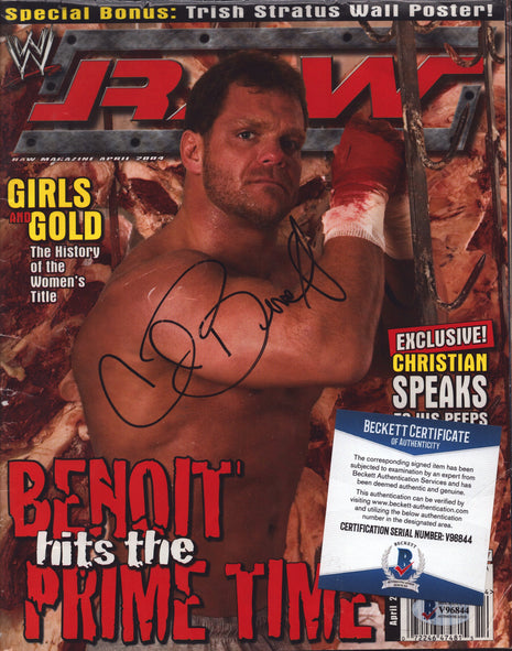 Chris Benoit signed WWE Raw Magazine April 2004 (w/ Beckett)