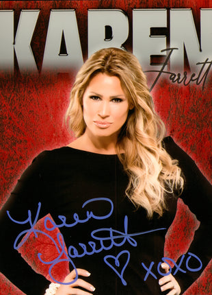 Karen Jarrett firmó una foto de 8x10