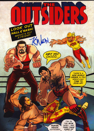 Outsiders - Scott Hall & Kevin Nash dual signed 11x17 Photo (w/ JSA)