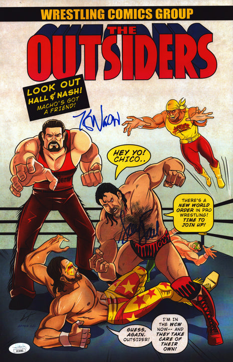 Outsiders - Scott Hall & Kevin Nash dual signed 11x17 Photo (w/ JSA)