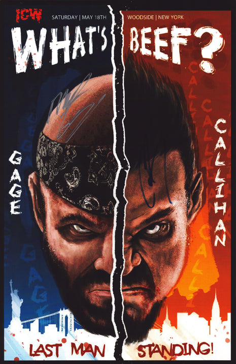 Nick Gage & Sami Callihan dual signed 11x17 Photo