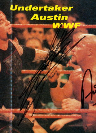 Stone Cold Steve Austin & Undertaker dual signed Poster